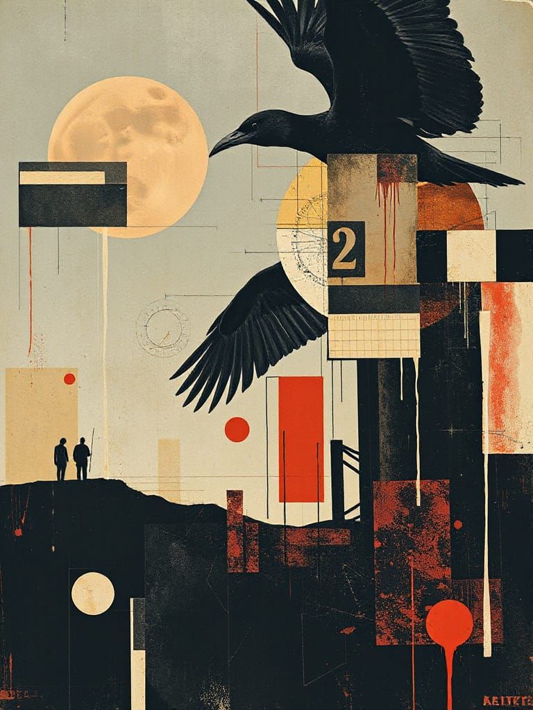 Abstract Darkwave Dreamscape in Grunge Fusion Style