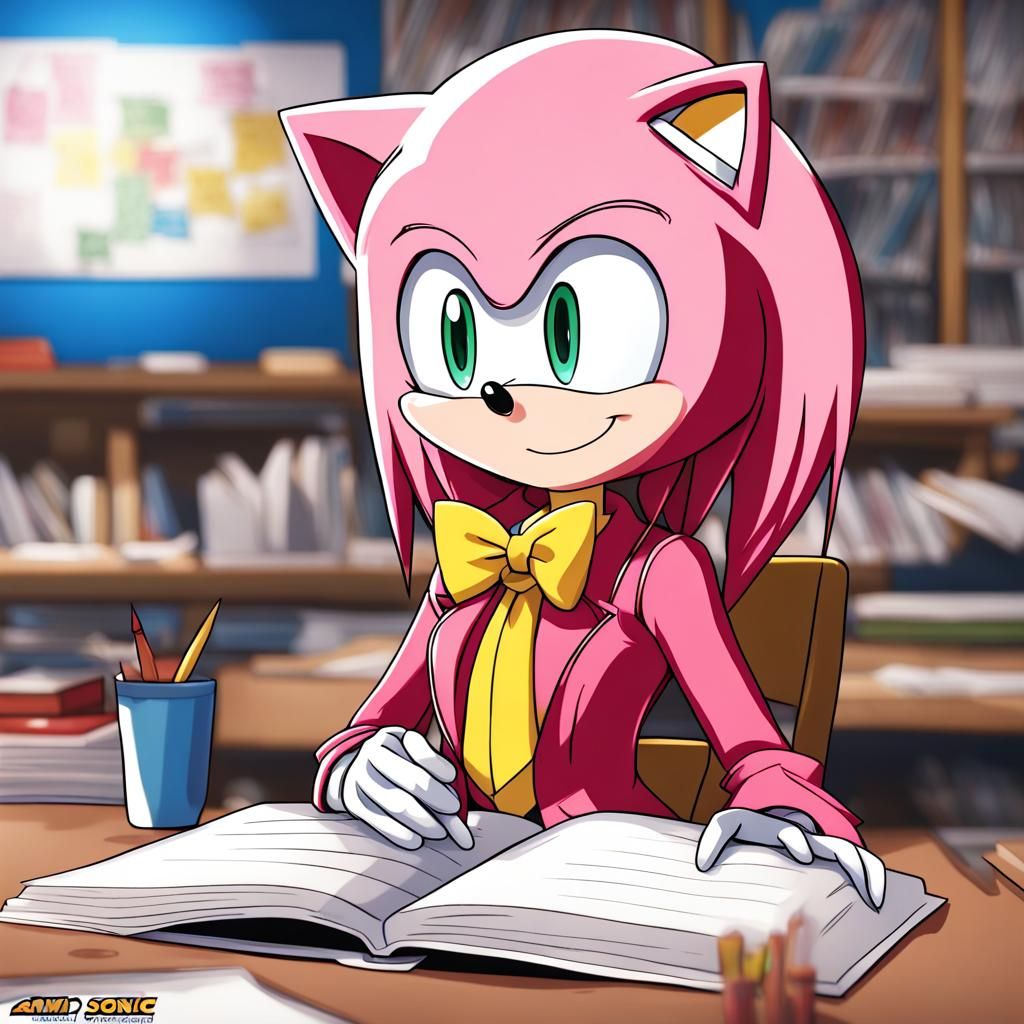 Amy Rose as Anime Teacher