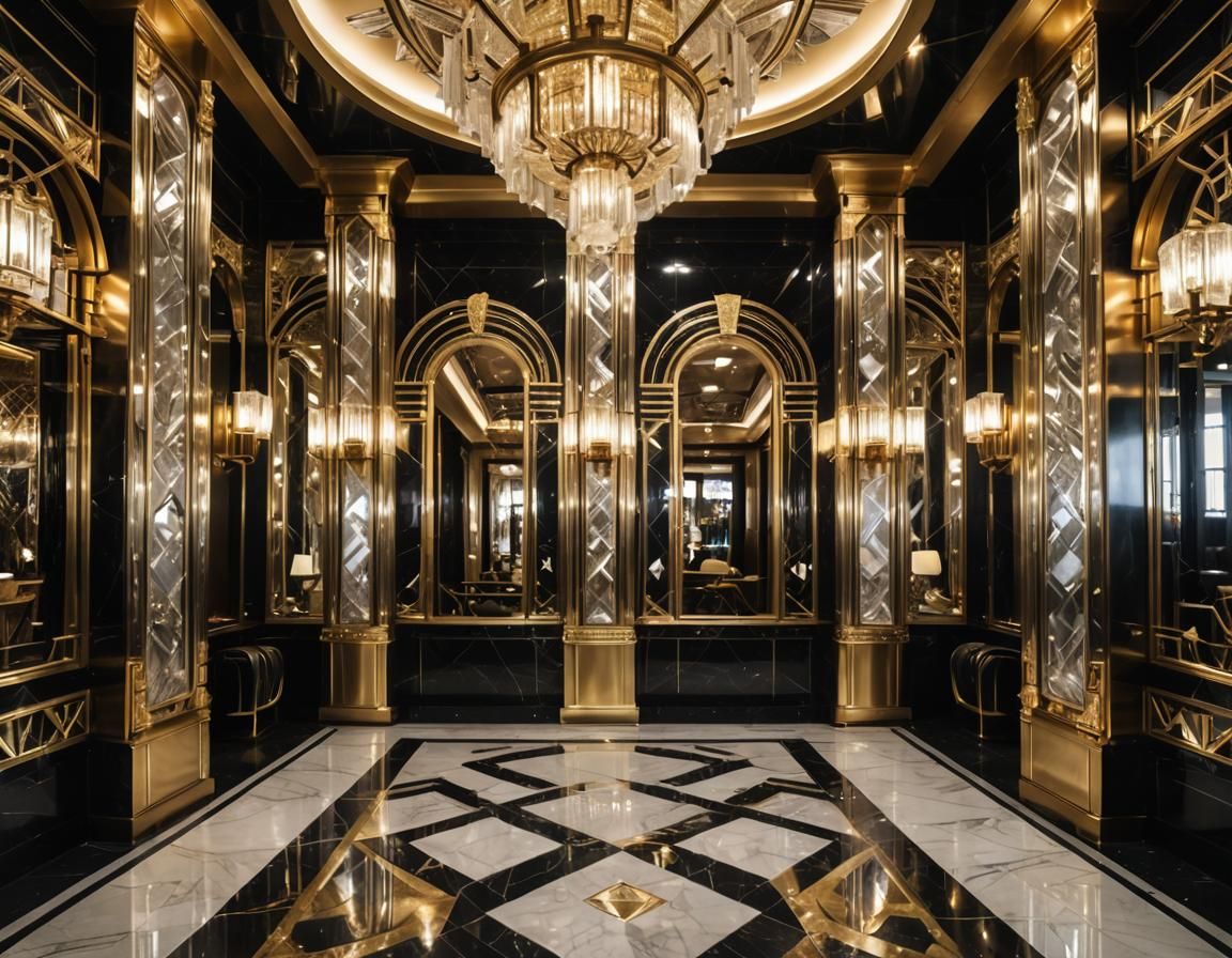 Opulent Art Deco Interior in Crystal Style