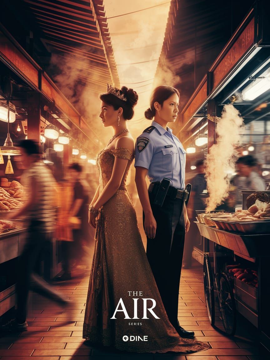 Princess Blue and Wayo in Thailand: Art Nouveau Poster