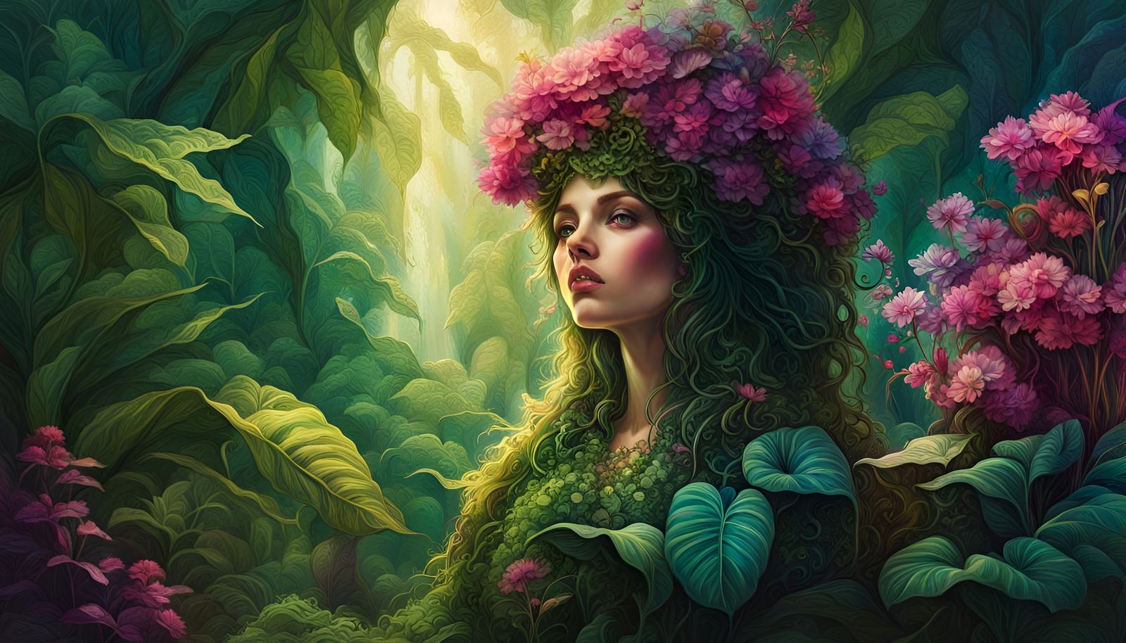 Magical Houseplant Growing Money, Digital Illustration