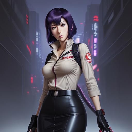 Motoko Kusanagi Ghostbusters Anime Style