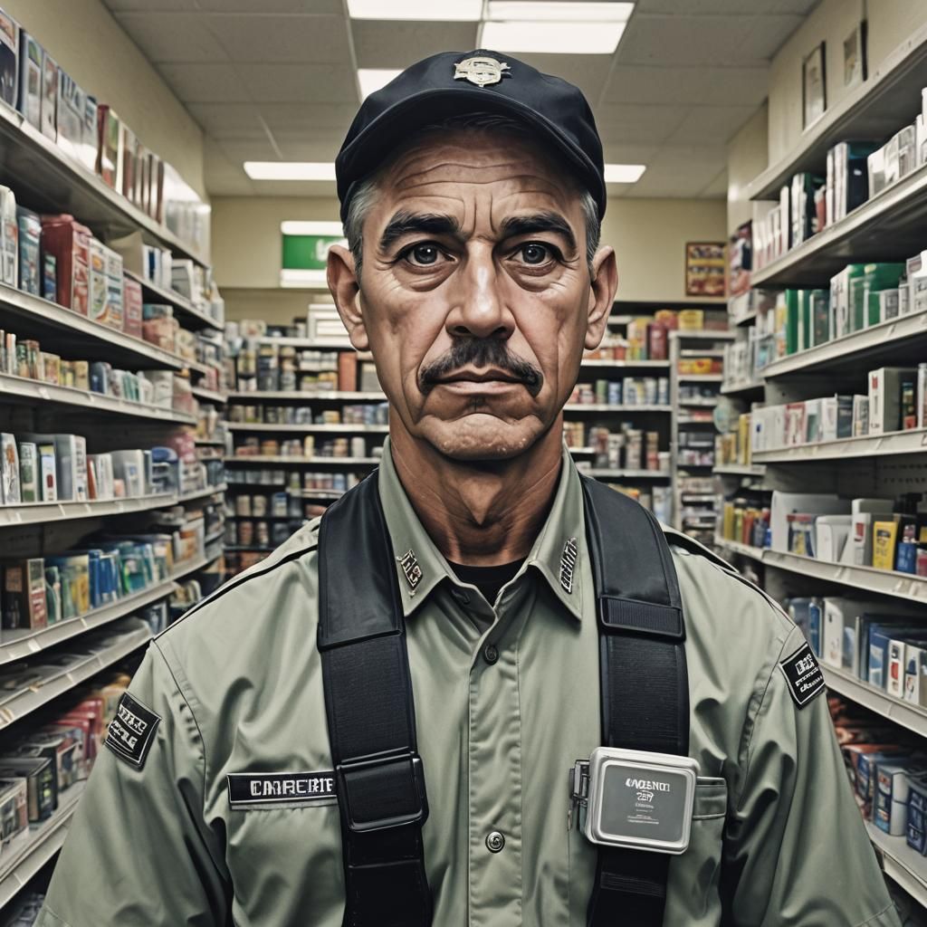 Dollar Store Security Guard Portrait