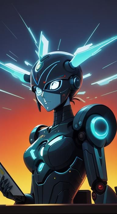 Robot in Anime Style Exploring Alternative Medicine