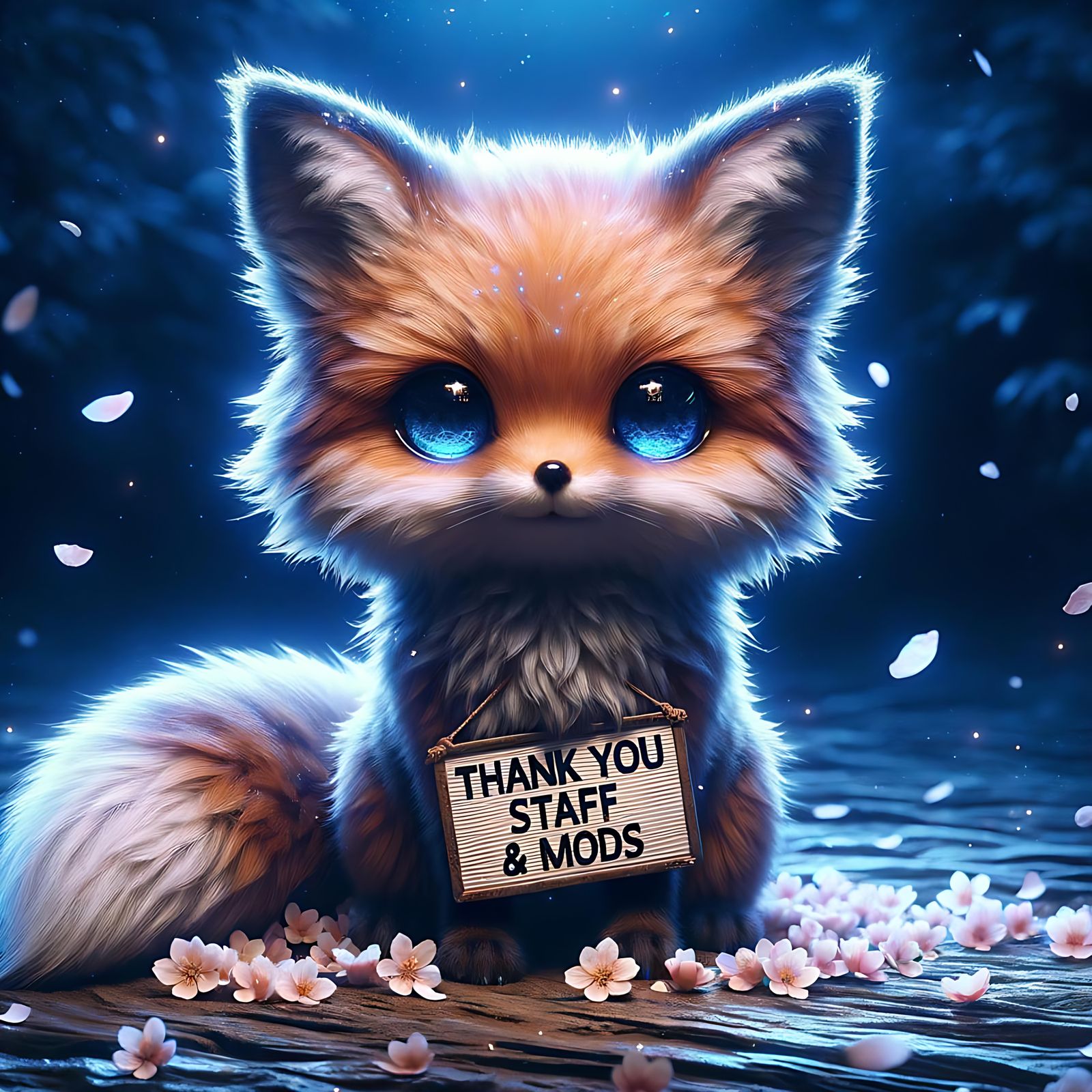 Cute Fox Thanking Staff in Hyper-Realistic Digital Art