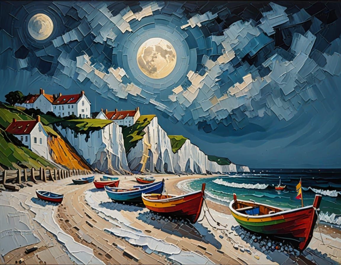 White Cliffs of Dover: Impasto Oil Painting