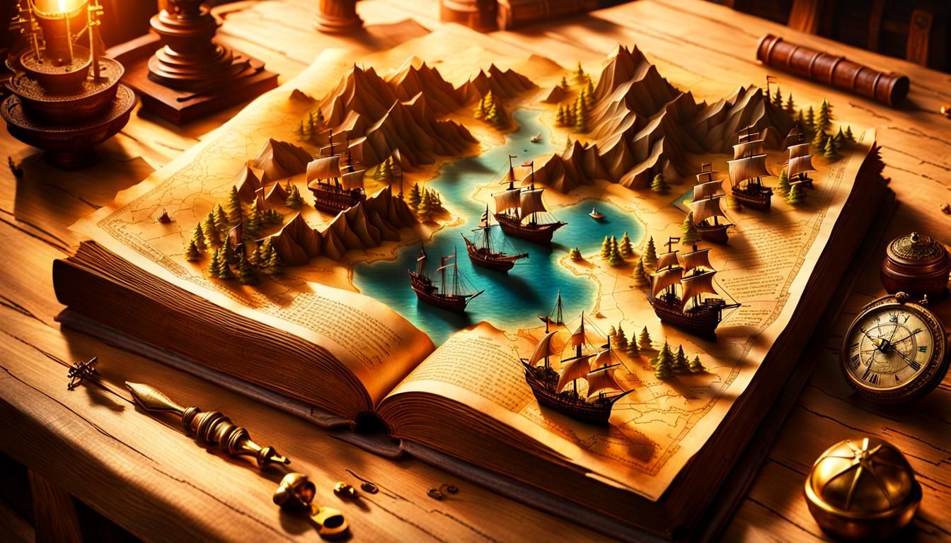 Treasure Island Map. From the Book By Robert Louis Stevenson