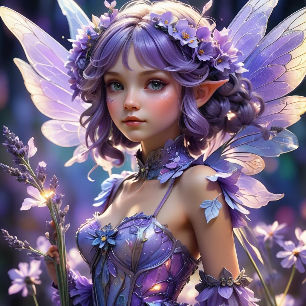 Lavender Flower Fairy in Extreme 3D Concept Art