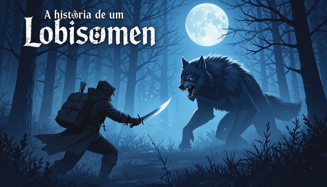 Werewolf Hunter Confrontation in Dark Forest