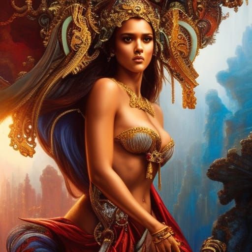 Classical Nude Figure in Symbolist Style