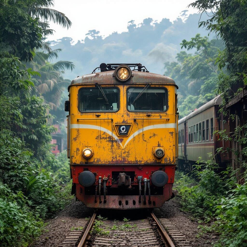 Horror Train Scene in Ultra-Realistic Style