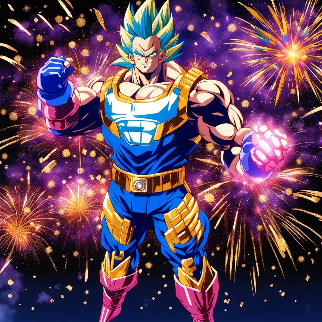 Golden Super Saiyan God in 90s Anime Style