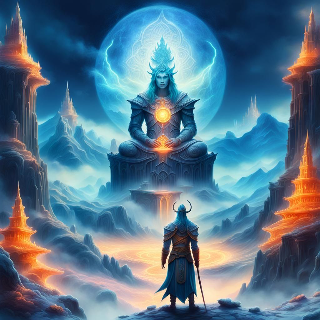 Gods in Ethereal Realm: Surreal Fantasy Art