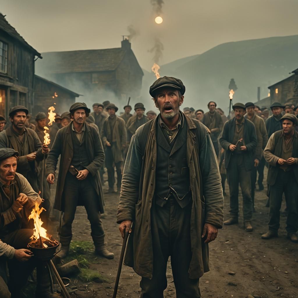 Moonlit Laborer's Speech in the English Countryside