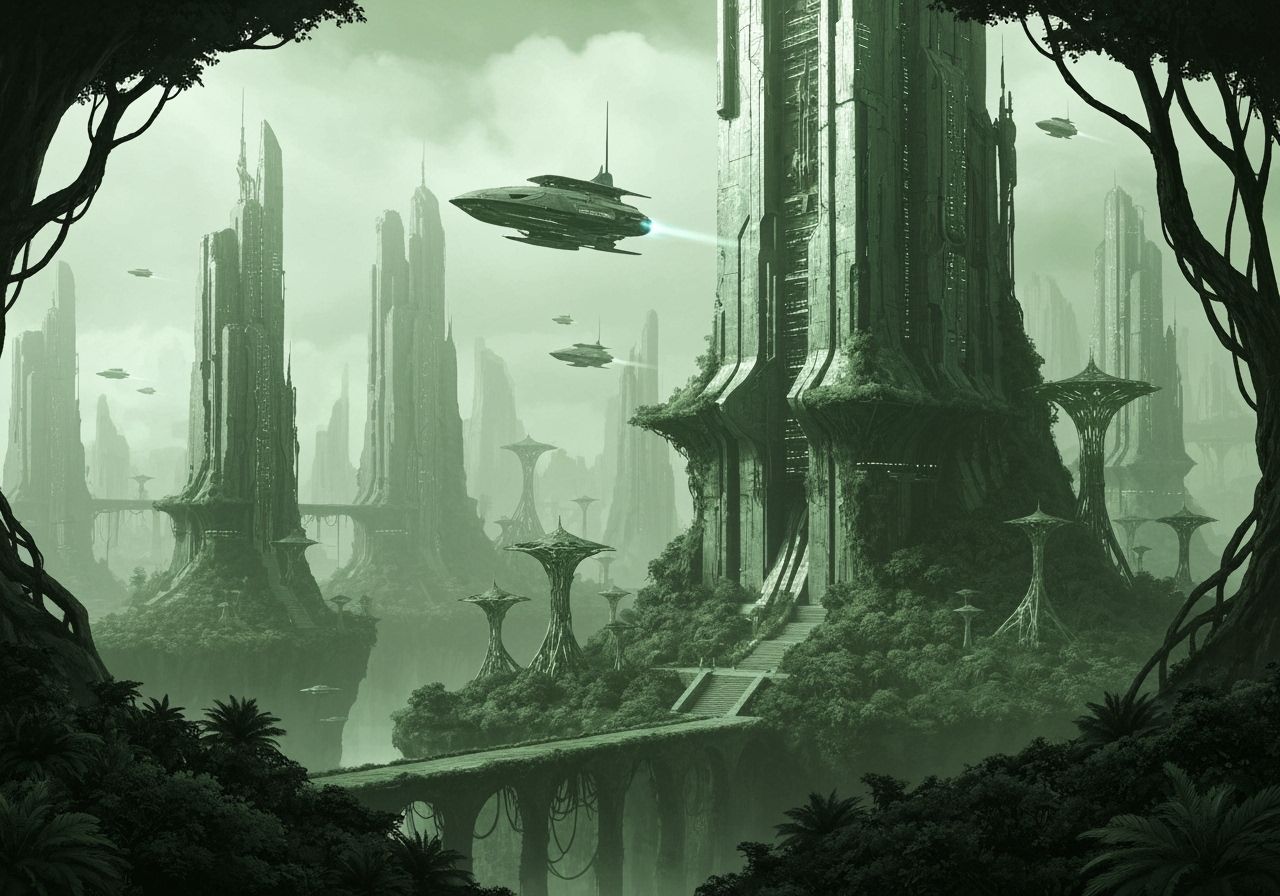 Monochrome Green World: Prehistoric Meets Future