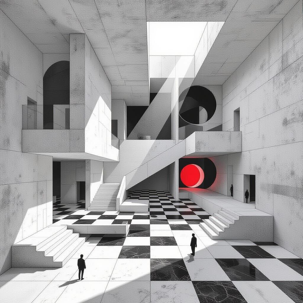 Abstract Black & White Architecture: Scarpa & Kahn Influence