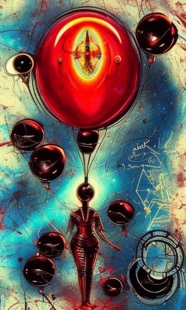 Psychopunk Space Balloons in Cyber Concept Art