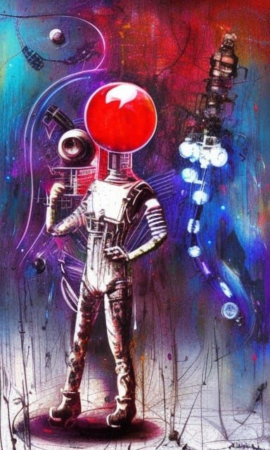 Psychopunk Space Balloons in Gritty Cyber Concept Art