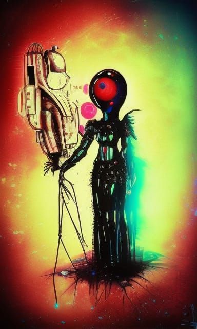 Psychopunk Space Balloons in Gritty Cyber Concept Art