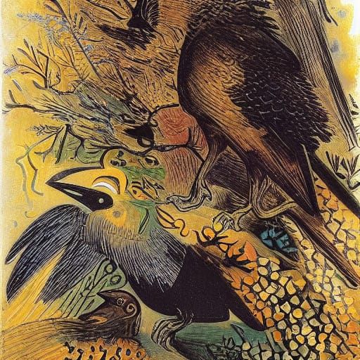 Landscape Painting in Bold Brushstrokes and Earthy Tones