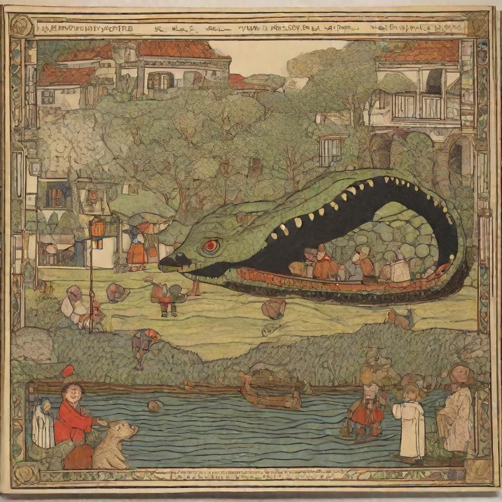 Cheburashka and Gena in a Pop-Up Book Illustration