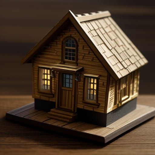 Surreal Hyperrealistic Photograph of a Tiny House