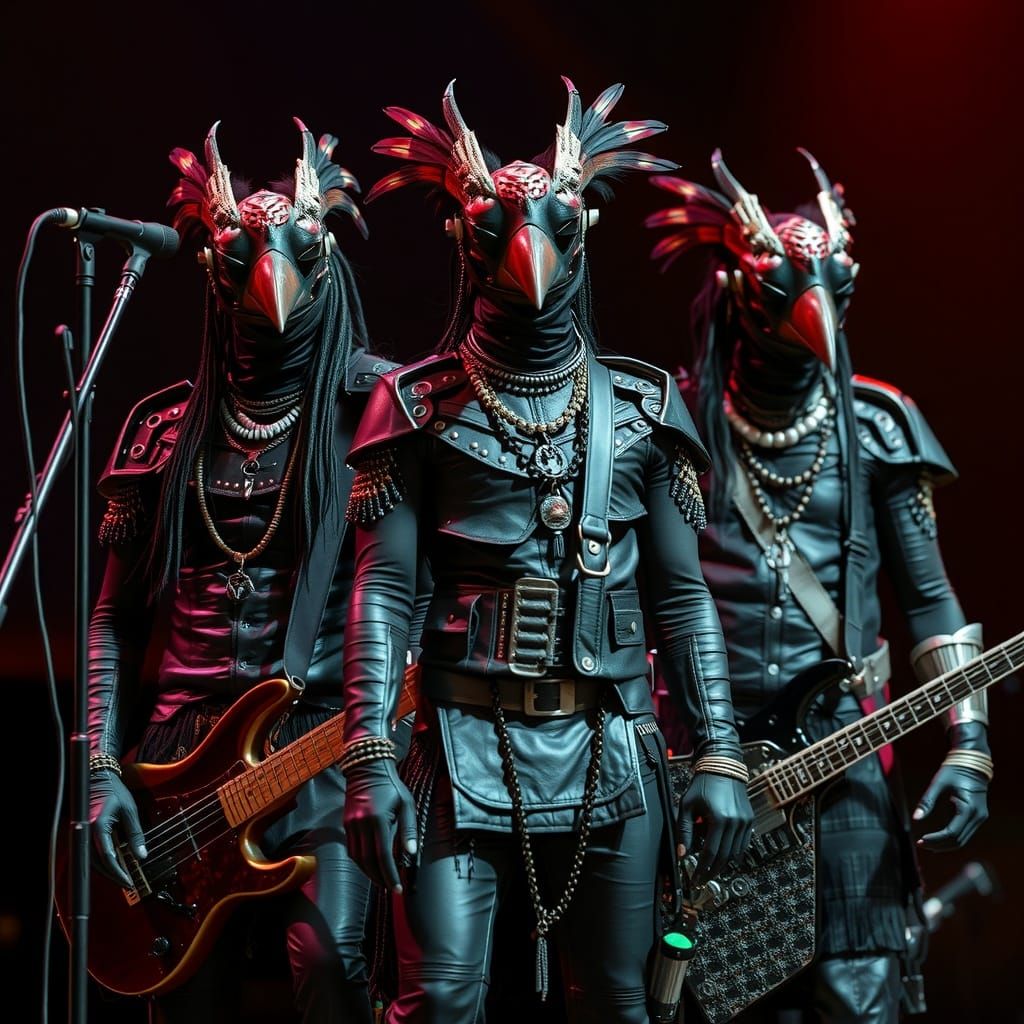 Futuristic Metal Band Concept Art in Gothic Style