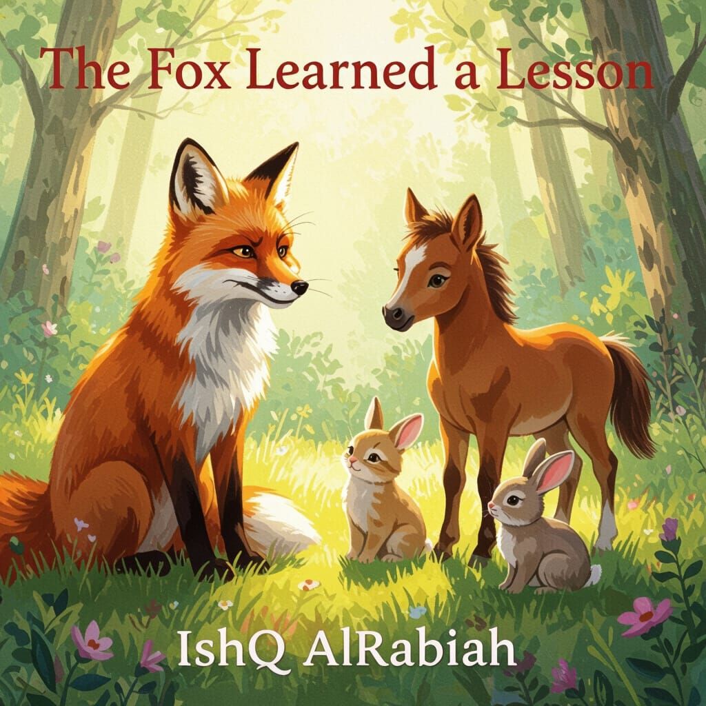 Furious Fox with Woodland Friends in Painterly Forest