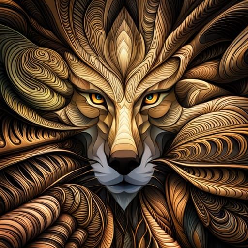 Abstract Vector Fractal with Zentangle and 3D Shading