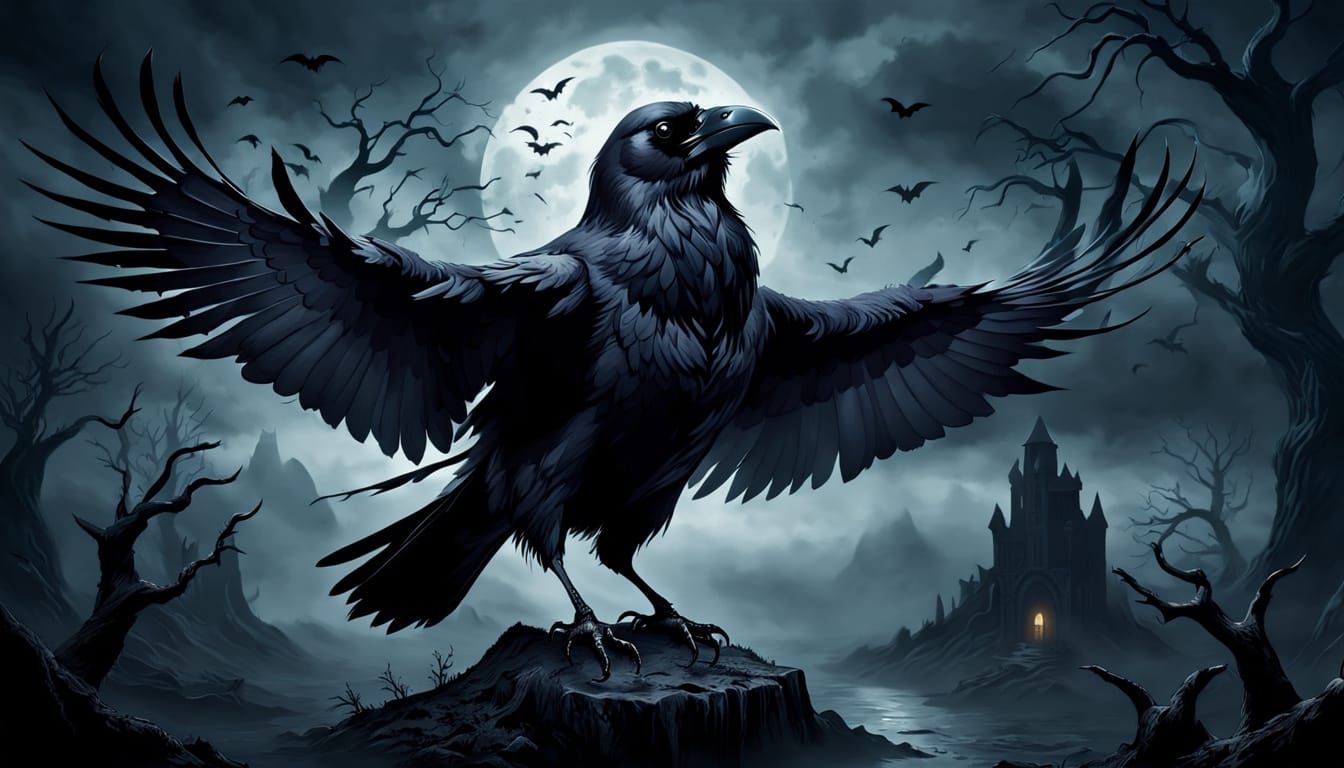 Ethereal Raven Nightmare in Dark Fantasy