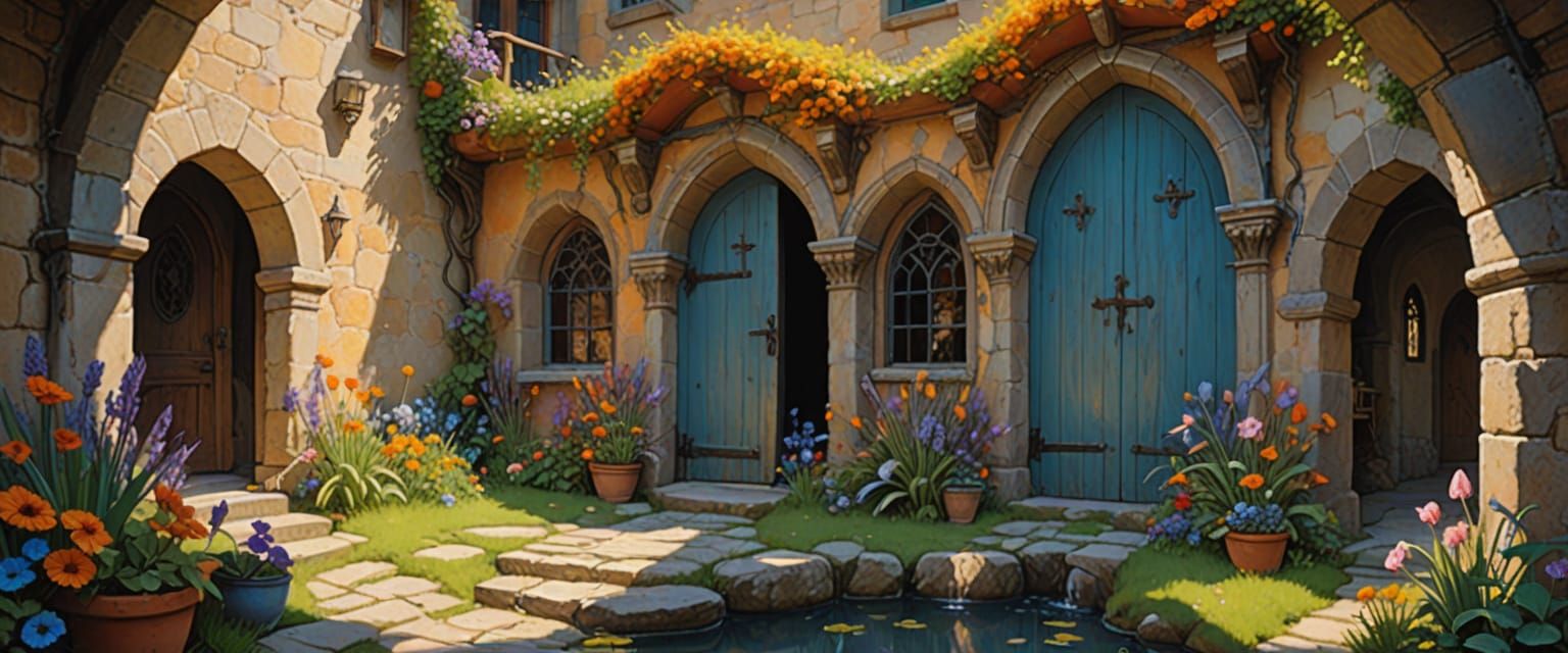 Mysterious Passageways: Watercolor and Gouache Dreamscape