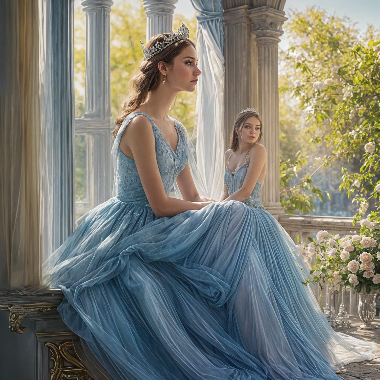 Ethereal Princess in Double Exposure Gown