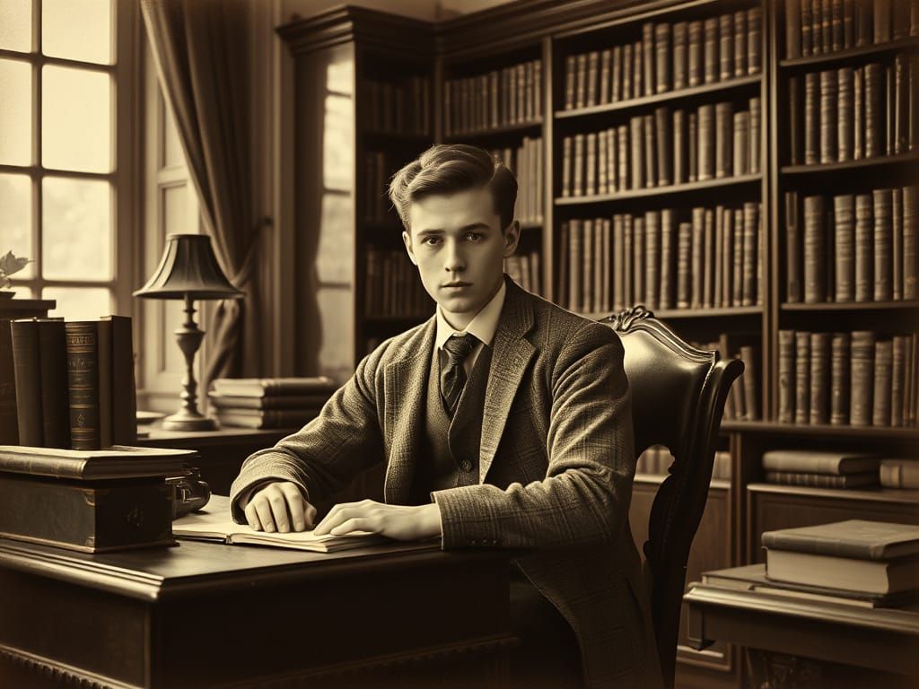 Elegant Gentleman in a Classic Study