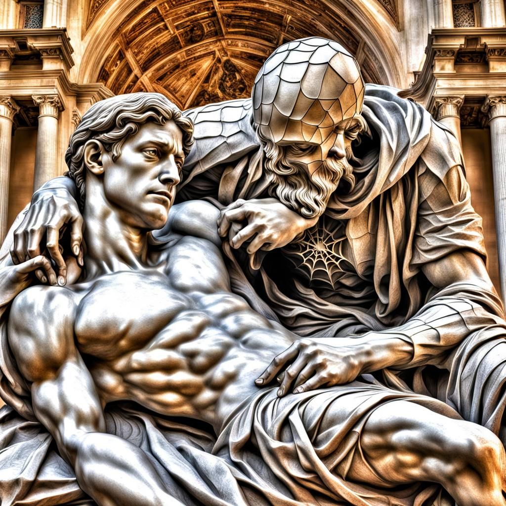 Hyperrealistic Spiderweb Sculpture in High Definition