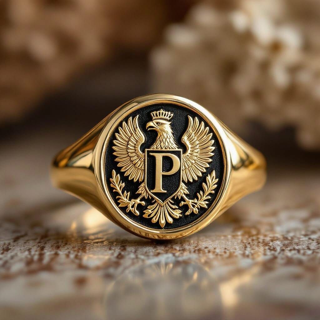 Elegant 18k Gold Signet Ring with Pagsanjan Family Crest