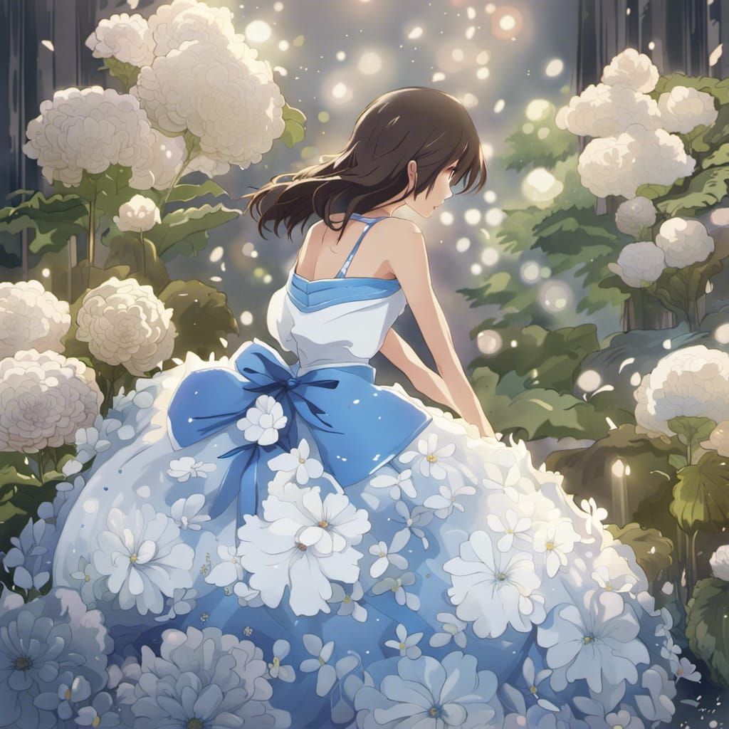 Girl in Ball Gown: Studio Ghibli Anime Art