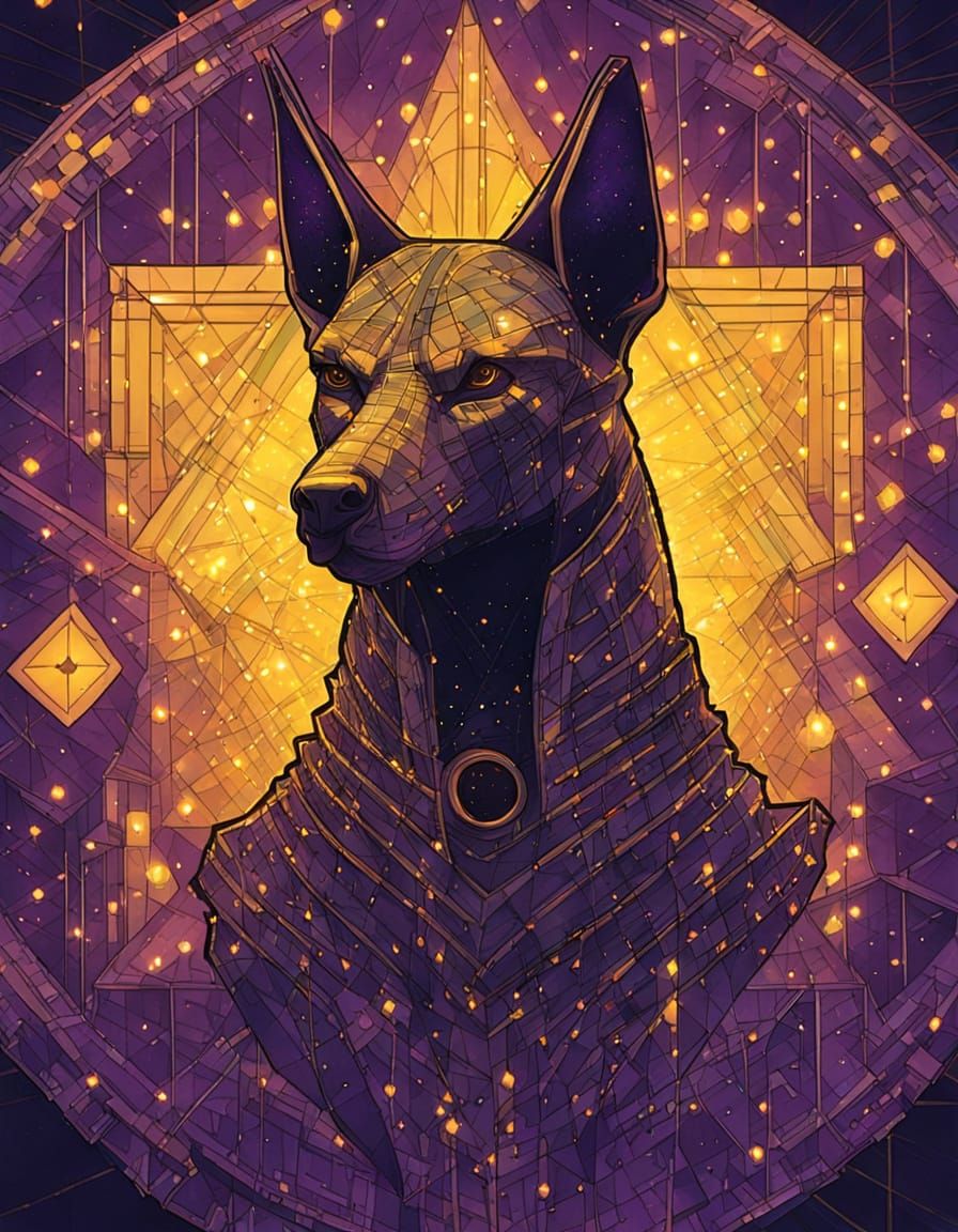 Anubis Portrait in Dark Fantasy Style