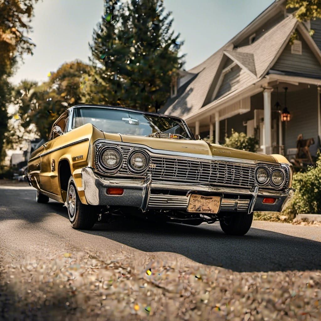 Photorealistic Lowrider Car Jumping in the Air