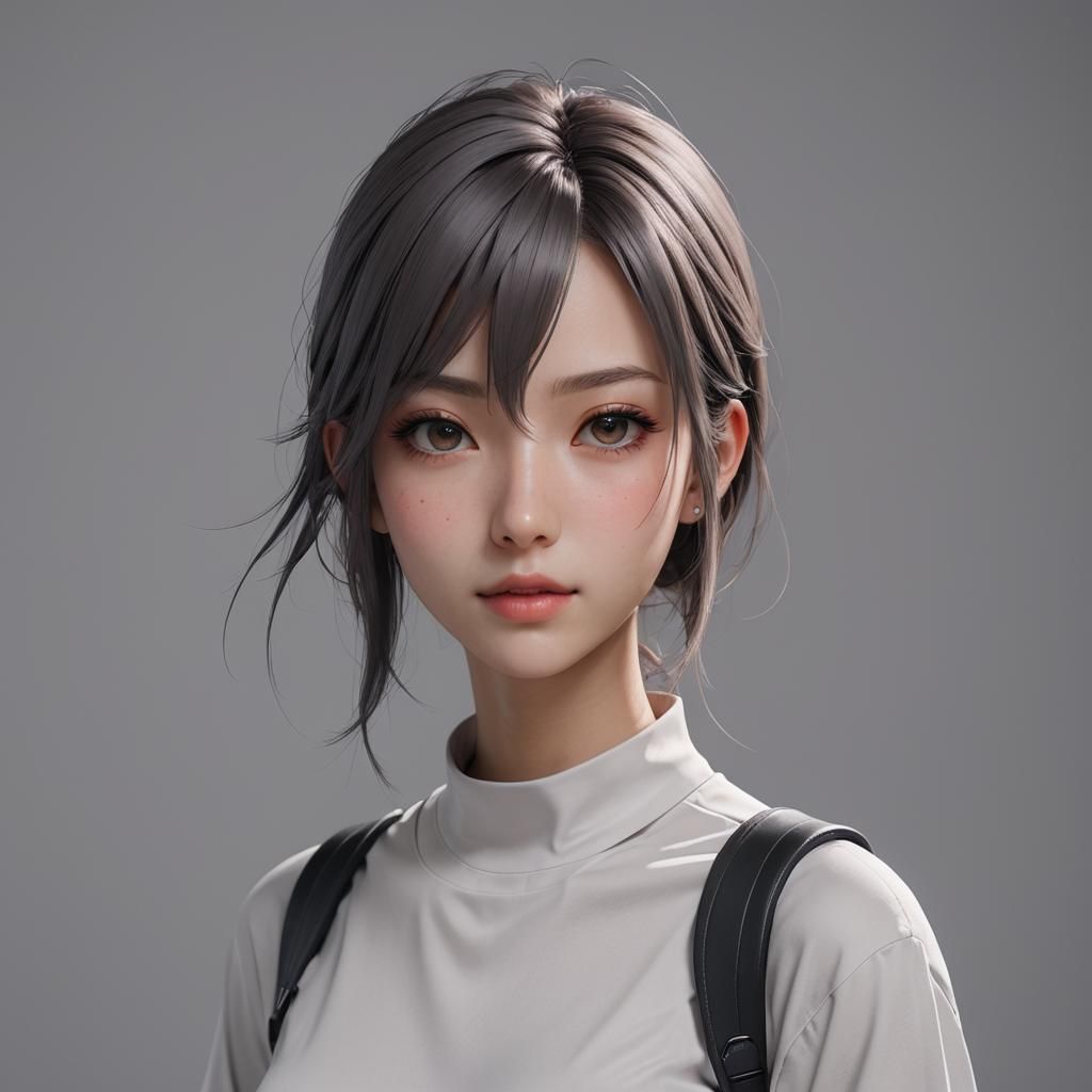 Anime Girl in Detailed 3D Art Style