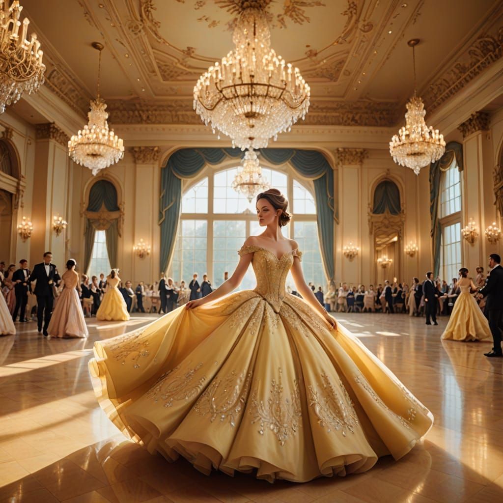 Whimsical Fairytale Princess in Elegant Ball Gown