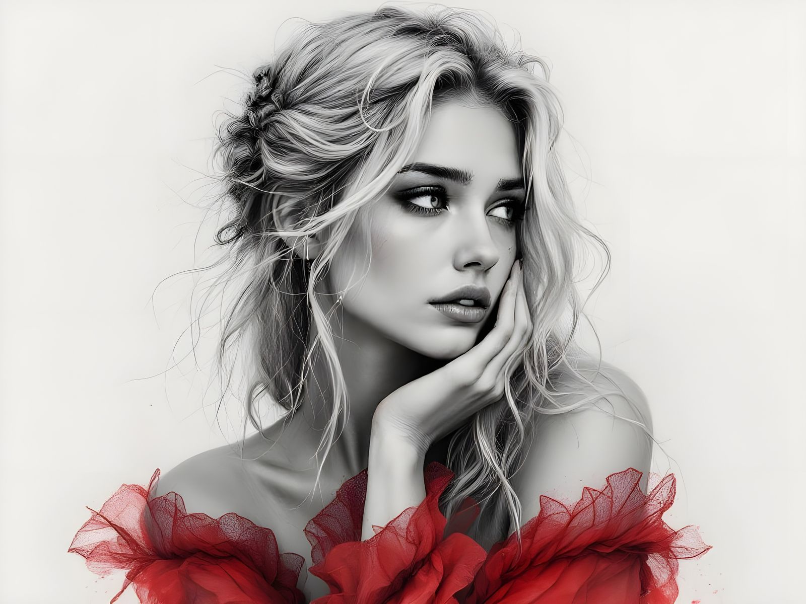 Regrets of a Norse Goddess in Charcoal Ink