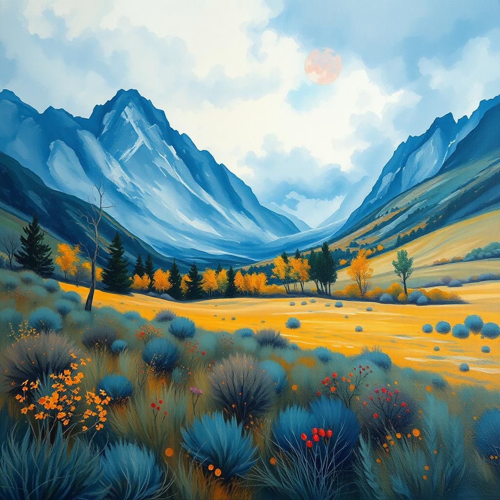 Crystal Blue Persuasion: Sad Fall Landscape in Gouache