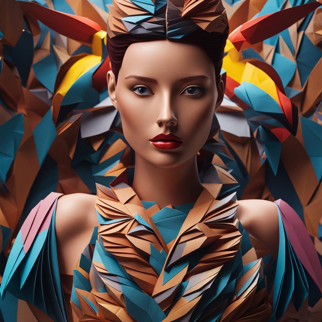 Toucan in Mahogany Tree: Origami Papercraft