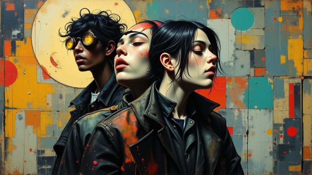 Contrast of Joy and Despair in Dynamic Portrait