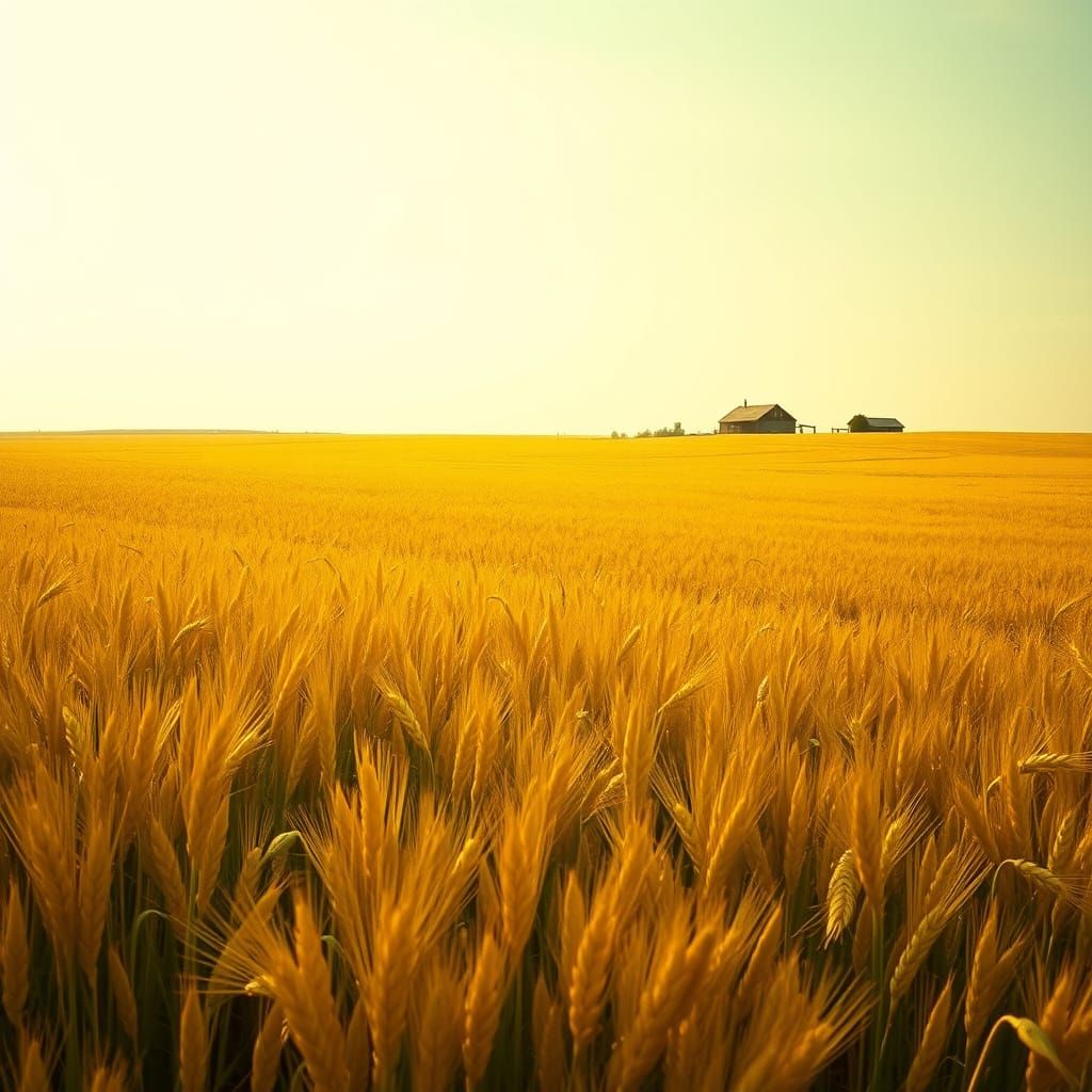 Golden Plains Panorama in a Cyberpunk Aesthetic