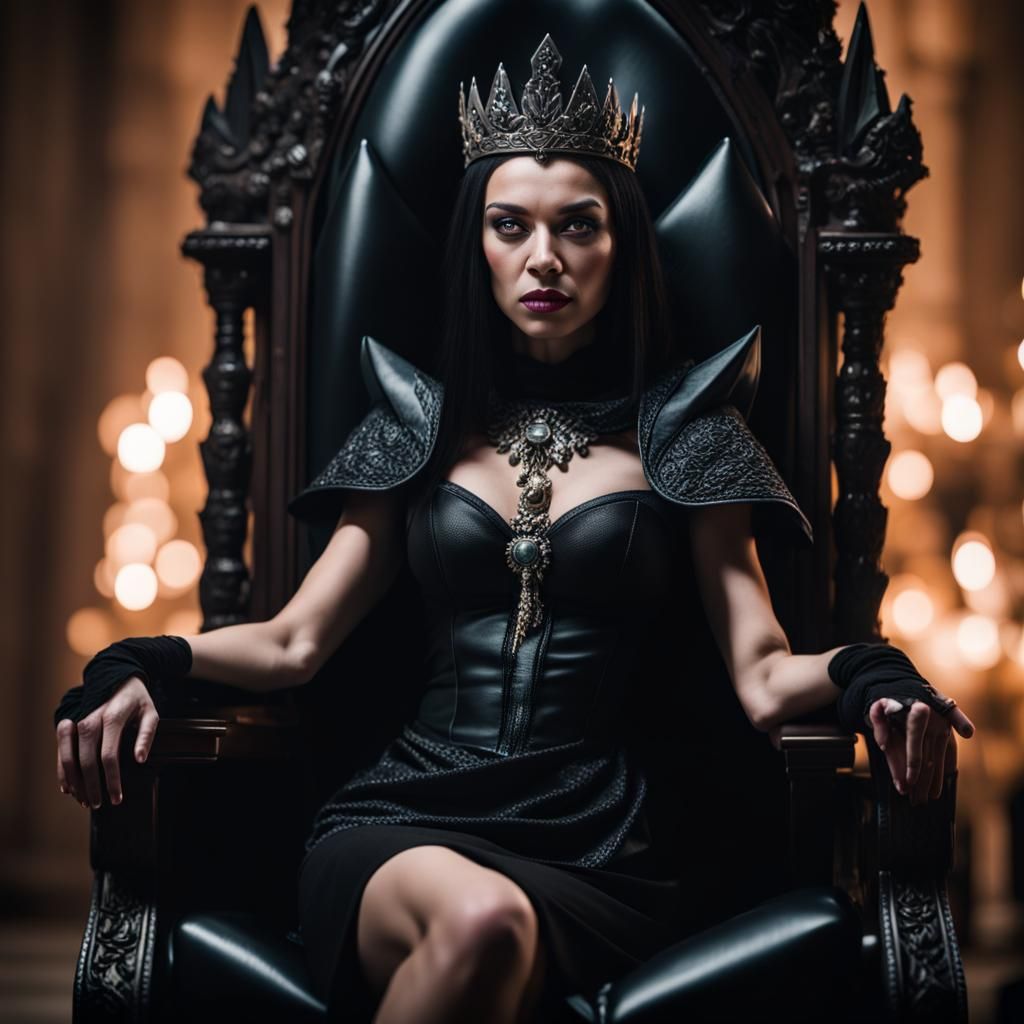 Dark Witch Queen on Throne, Professional Photography