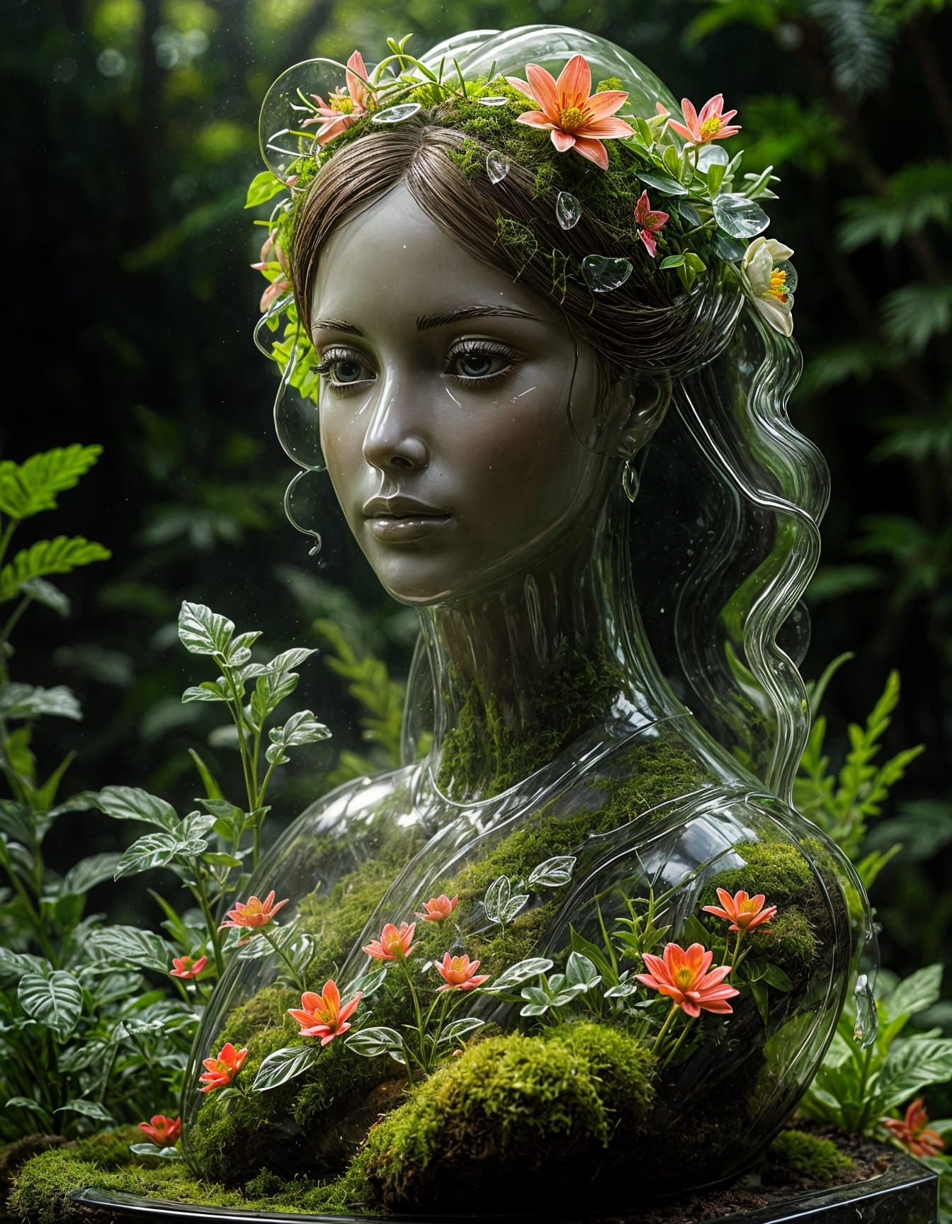 Ethereal Glass Containing Blooming Paradise