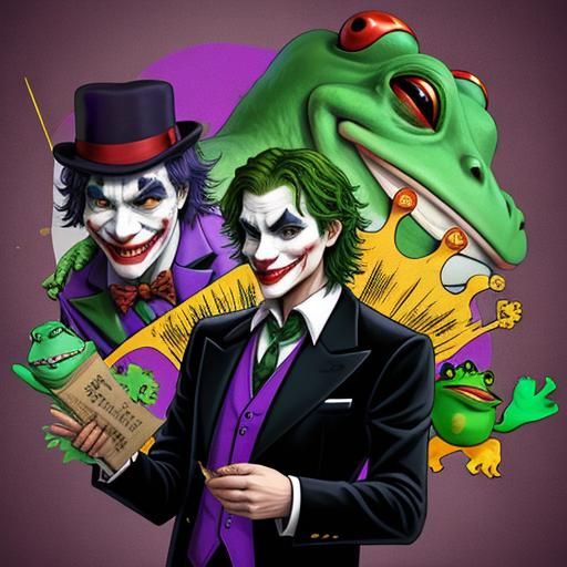 Joker Frog: A Whimsical AI Interpretation