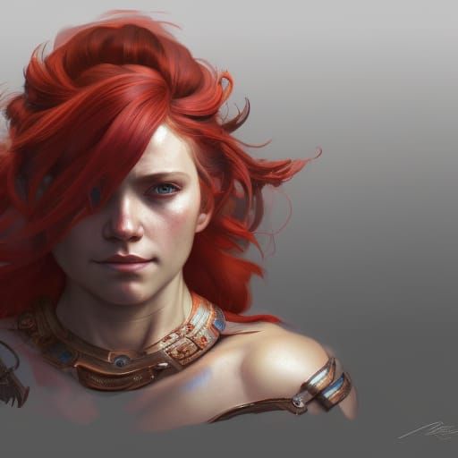 Detailed Dwarf Barbarian Portrait in Digital Art Style