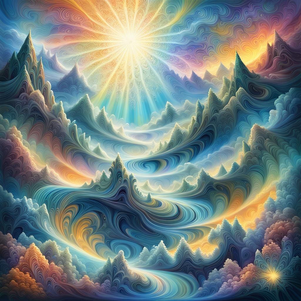Ethereal Sunshine: A Divine Cosmic Illustration